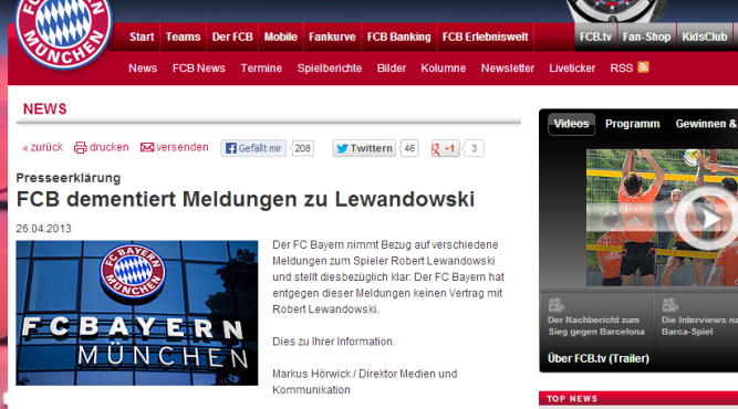 Bayern oficjalnie dementuje. „Nie ma żadnego porozumienia z Lewym”