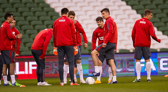 Polscy piłkarze są już we Wrocławiu