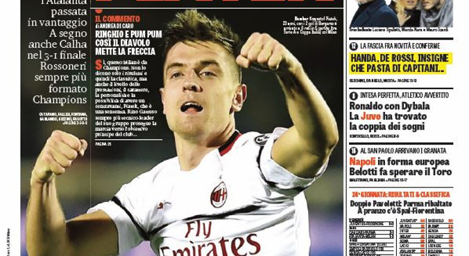 Piątek na okładce „La Gazzetta dello Sport”