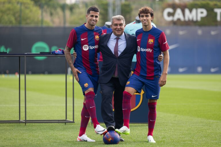 August 29, 2023, Barcelona, Spain: BARCELONA, SPAIN - SEPTEMBER 02: Joao Felix and Joao Cancelo unveiling as new FC Barcelona players at Ciutat Esportiva Joan Gamper on September 02, 2023 in Barcelona, Spain (Credit Image: © Gerard Franco/DAX via ZUMA Press Wire)(Credit ALL Usage: � Gerard Franco/Red Carpet Pictures via ZUMAPRESS.com) 
LIGA HISZPANSKA PILKA NOZNA SEZON 2023/2024
NOWI PILKARZE NOWY PILKARZ FC BARCELONA
FOT. ZUMA/newspix.pl / 400mm.pl

POLAND ONLY !!!
---
newspix.pl / 400mm.pl