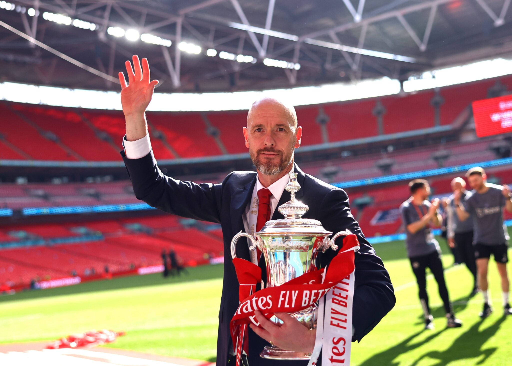 May 25, 2024, London: London, England, 25th May 2024. Erik ten Hag manager of Manchester United waves to the fans during the The FA Cup match at Wembley Stadium, London. (Credit Image: � David Klein/CSM via ZUMA Press Wire) 
PILKA NOZNA PUCHAR ANGLII
FOT. ZUMA/newspix.pl / 400mm.pl
POLAND ONLY!
---
newspix.pl / 400mm.pl