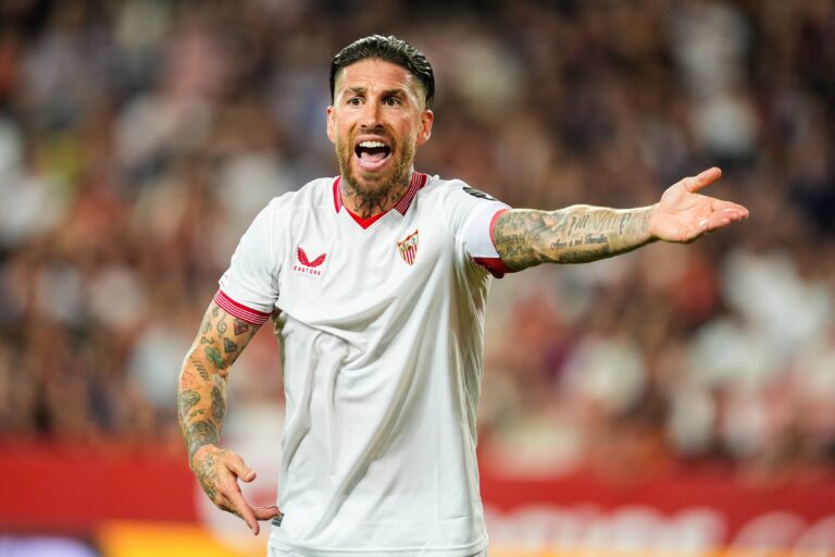 May 26, 2024, Sevilla, Sevilla, SPAIN: Sergio Ramos of Sevilla FC protests during the Spanish league, LaLiga EA Sports, football match played between Sevilla FC and  FC Barcelona at Ramon Sanchez-Pizjuan stadium on May 26, 2024, in Sevilla, Spain. (Credit Image: © Joaquin Corchero/AFP7 via ZUMA Press Wire) 
LIGA HISZPANSKA PILKA NOZNA SEZON 2023/2024
FOT. ZUMA/newspix.pl / 400mm.pl

POLAND ONLY !!!
---
newspix.pl / 400mm.pl