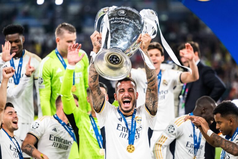 June 1, 2024, London, United Kingdom: 240601 Joselu of Real Madrid celebrates after the UEFA Champions League final between Dortmund and Real Madrid on June 1, 2024 in London. .Photo: Petter Arvidson / BILDBYRÃ…N / kod PA / PA0818.fotboll football soccer fotball champions league final dortmund real madrid bbeng (Credit Image: © Petter Arvidson/Bildbyran via ZUMA Press) 
LIGA MISTRZOW UEFA PILKA NOZNA SEZON 2023/2024
FOT. ZUMA/newspix.pl / 400mm.pl

POLAND ONLY !!!
---
newspix.pl / 400mm.pl