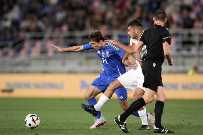 June 4, 2024, Bologna, Italia: Italy&#039;s Federico Chiesa fights for the ball with Turkiye&#039;s Oguz Aydin during the Friendly Matches 2024 between Italy and Turkiye at Renato Dall&#x2019;Ara Stadium - Sport, Soccer - Bologna, Italy - Tuesday June 4, 2024 (Photo by Massimo Paolone/LaPresse) (Credit Image: © Massimo Paolone/LaPresse via ZUMA Press) 
MECZ TOWARZYSKI PILKA NOZNA
WLOCHY v TURCJA
FOT. ZUMA/newspix.pl / 400mm.pl

POLAND ONLY !!!
---
newspix.pl / 400mm.pl