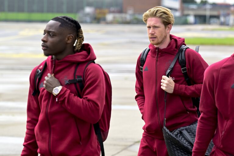 June 12, 2024, Zaventem, Belgium: Belgium&#039;s Jeremy Doku and Belgium&#039;s Kevin De Bruyne pictured during the departure of the Belgian national soccer team Red Devils to Germany for the Euro 2024 European Soccer Championships, at Brussels International Airport, in Zaventem, Wednesday 12 June 2024. The Red Devils play in Group F at the Euro 2024 European Championships in Germany. (Credit Image: © Dirk Waem/Belga via ZUMA Press) 
UEFA EURO NIEMCY 2024
ME MISTRZOSTWA EUROPY W PILCE NOZNEJ PILKA NOZNA
KADRA REPREZENTACJA BELGII BELGIA WYLOT
FOT. ZUMA/newspix.pl / 400mm.pl

POLAND ONLY !!!
---
newspix.pl / 400mm.pl