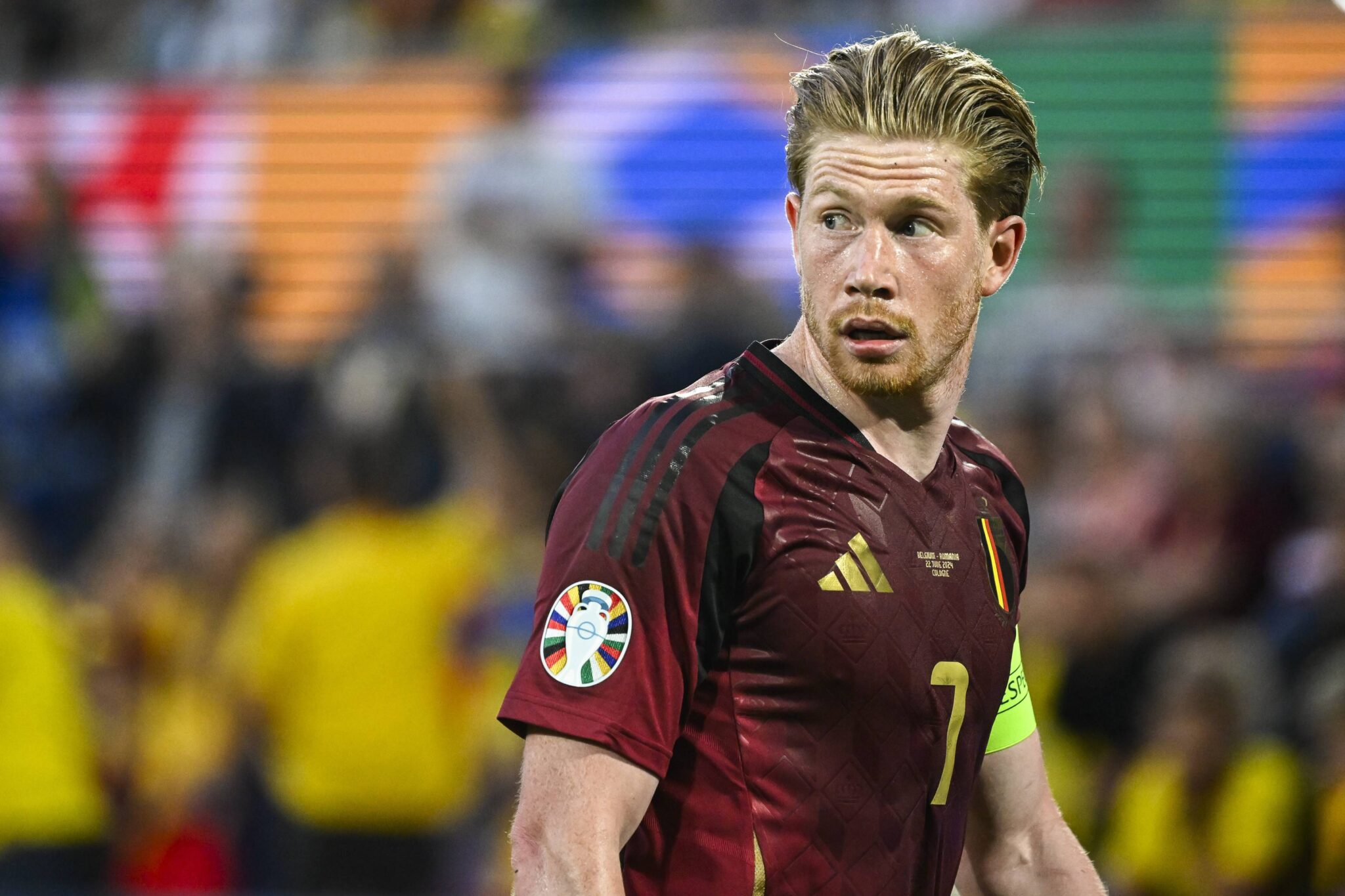 June 22, 2024, Cologne, Germany: Belgium&#039;s Kevin De Bruyne pictured during a soccer game between Belgian national soccer team Red Devils and Romania, Saturday 22 June 2024 in Cologne, Germany, the second match in the group stage of the UEFA Euro 2024 European championships. (Credit Image: © Dirk Waem/Belga via ZUMA Press) 
UEFA EURO NIEMCY 2024
ME MISTRZOSTWA EUROPY W PILCE NOZNEJ PILKA NOZNA
BELGIA v RUMUNIA
FOT. ZUMA/newspix.pl / 400mm.pl

POLAND ONLY !!!
---
newspix.pl / 400mm.pl