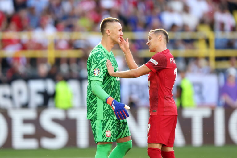 DORTMUND 25.06.2024
MECZ III RUNDA GRUPA D MISTRZOSTW EUROPY 2024: FRANCJA - POLSKA --- THIRD ROUND GROUP D UEFA EURO 2024 MATCH: FRANCE - POLAND
LUKASZ SKORUPSKI  PRZEMYSLAW FRANKOWSKI
FOT. PIOTR KUCZA/400mm.pl