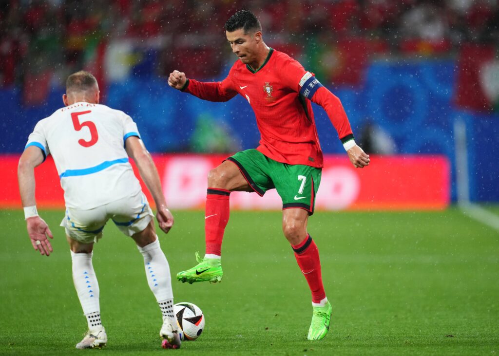 Cristiano Ronaldo of Portugal during the UEFA Euro 2024 match between Portugal and Czechia, Group F, date 1, played at Red Bull Arena Stadium on June 18, 2024 in Leipzig, Germany. (Photo by Bagu Blanco / PRESSINPHOTO) 
UEFA EURO NIEMCY 2024
ME MISTRZOSTWA EUROPY W PILCE NOZNEJ PILKA NOZNA
PORTUGALIA v CZECHY
FOT. PRESSINPHOTO/newspix.pl / 400mm.pl

POLAND ONLY !!!
---
newspix.pl / 400mm.pl