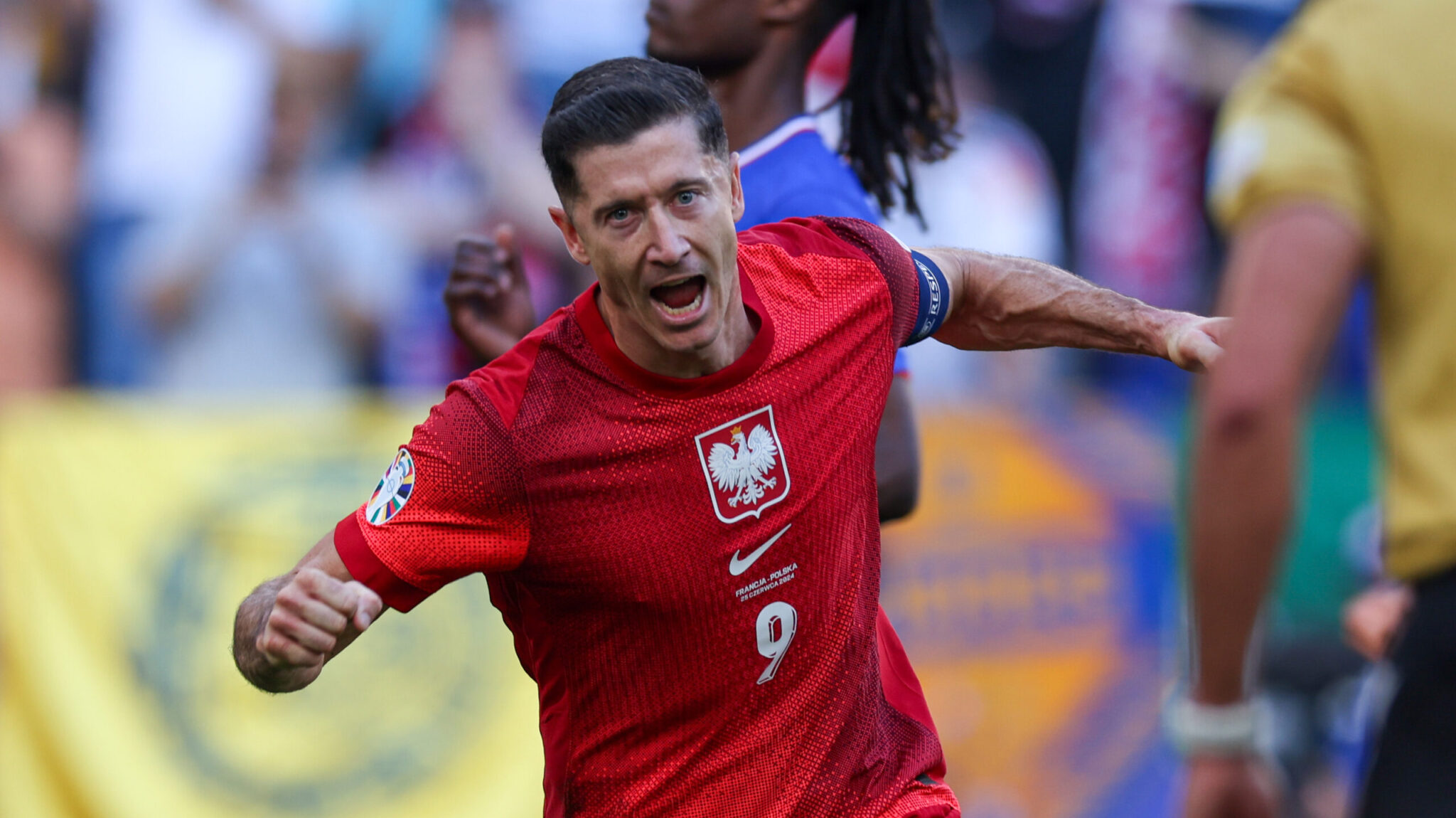 DORTMUND 25.06.2024
MECZ III RUNDA GRUPA D MISTRZOSTW EUROPY 2024: FRANCJA - POLSKA --- THIRD ROUND GROUP D UEFA EURO 2024 MATCH FRANCE - POLAND AT SIGNAL IDUNA PARK IN DORTMUND
NZ RADOSC PO GOLU CELEBRATION AFTER GOAL ROBERT LEWANDOWSKI
FOT. JACEK STANISLAWEK / 400mm.pl