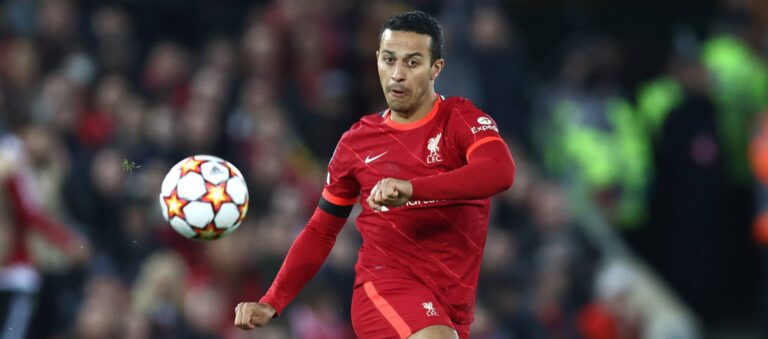 April 13, 2022, Liverpool, United Kingdom: Liverpool, England, 13th April 2022. Thiago Alcantara of Liverpool during the UEFA Champions League match at Anfield, Liverpool. Picture credit should read: Darren Staples / Sportimage(Credit Image:  
PILKA NOZNA LIGA MISTRZOW UEFA SEZON 2021/2022
FOT. ZUMA/newspix.pl / 400mm.pl

POLAND ONLY !!!
---
newspix.pl / 400mm.pl