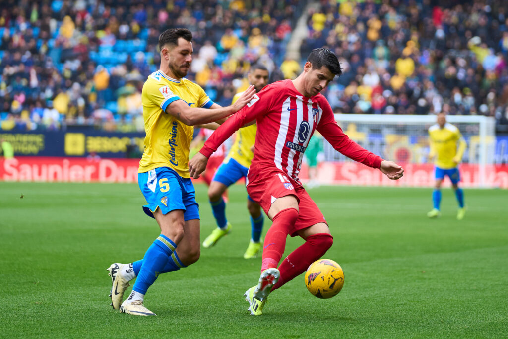 March 9, 2024, Cadiz, Cadiz, SPAIN: Alvaro Morata of Atletico de Madrid and Victor Chust of Cadiz CF in action during the Spanish league, La Liga EA Sports, football match played between Cadiz CF and Atletico de Madrid at Nuevo Mirandilla stadium on March 9, 2024, in Cadiz, Spain. (Credit Image: © Joaquin Corchero/AFP7 via ZUMA Press Wire)
LIGA HISZPANSKA PILKA NOZNA SEZON 2023/2024
FOT. ZUMA/newspix.pl / 400mm.pl
POLAND ONLY!
---
newspix.pl / 400mm.pl