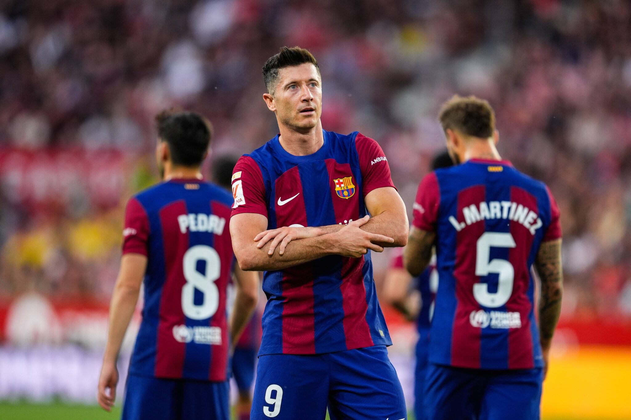 May 26, 2024, Sevilla, Sevilla, SPAIN: Robert Lewandowski of FC Barcelona celebrates a goal during the Spanish league, LaLiga EA Sports, football match played between Sevilla FC and  FC Barcelona at Ramon Sanchez-Pizjuan stadium on May 26, 2024, in Sevilla, Spain. (Credit Image: © Joaquin Corchero/AFP7 via ZUMA Press Wire) 
LIGA HISZPANSKA PILKA NOZNA SEZON 2023/2024
FOT. ZUMA/newspix.pl / 400mm.pl

POLAND ONLY !!!
---
newspix.pl / 400mm.pl