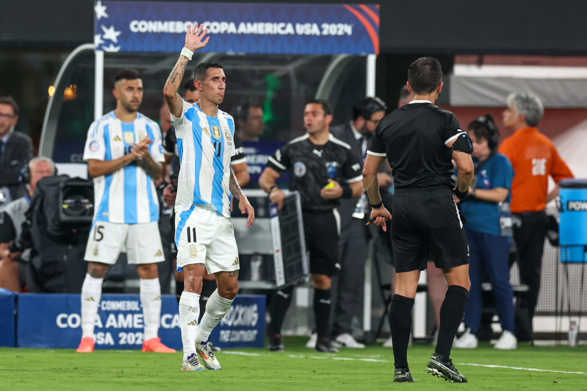 July 9, 2024, East Rutherford, New Jersey, USA: Angel Di Maria of Argentina during the match against Canada in the quarterfinals of the CONMEBOL Copa AmÃ©rica 2024 at Metlife Stadium in East Rutherford in the State of New Jersey in the United States t, on July 9, 2024. (Credit Image: © Vanessa Carvalho/ZUMA Press Wire)(Credit ALL Usage: � Vanessa Carvalho/Red Carpet Pictures via ZUMAPRESS.com) 
copa america mecz ARGENTYNA VS KANADA
FOT. ZUMA/newspix.pl / 400mm.pl
POLAND ONLY!
---
newspix.pl / 400mm.pl