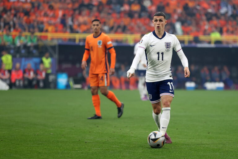 DORTMUND 10.07.2024
MECZ 1/2 FINALU POLFINAL MISTRZOSTW EUROPY 2024: HOLANDIA - ANGLIA --- SEMIFINAL UEFA EURO 2024 MATCH: THE NETHERLANDS - ENGLAND
PHIL FODEN 
FOT. PIOTR KUCZA/400mm.pl