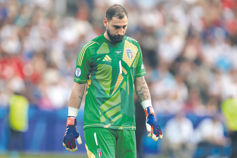 Berlin, Germany, 29th June 2024. Gianluigi Donnarumma of Italy reacts during the UEFA European Championships Round of 16 match at Olympiastadion, Berlin. Picture credit should read: / Sportimage EDITORIAL USE ONLY. No use with unauthorised audio, video, data, fixture lists, club/league logos or live services. Online in-match use limited to 120 images, no video emulation. No use in betting, games or single club/league/player publications. SPI-3208-0099,Image: 885877620, License: Rights-managed, Restrictions: , Model Release: no, Credit line: Jonathan Moscrop / imago sport / Forum