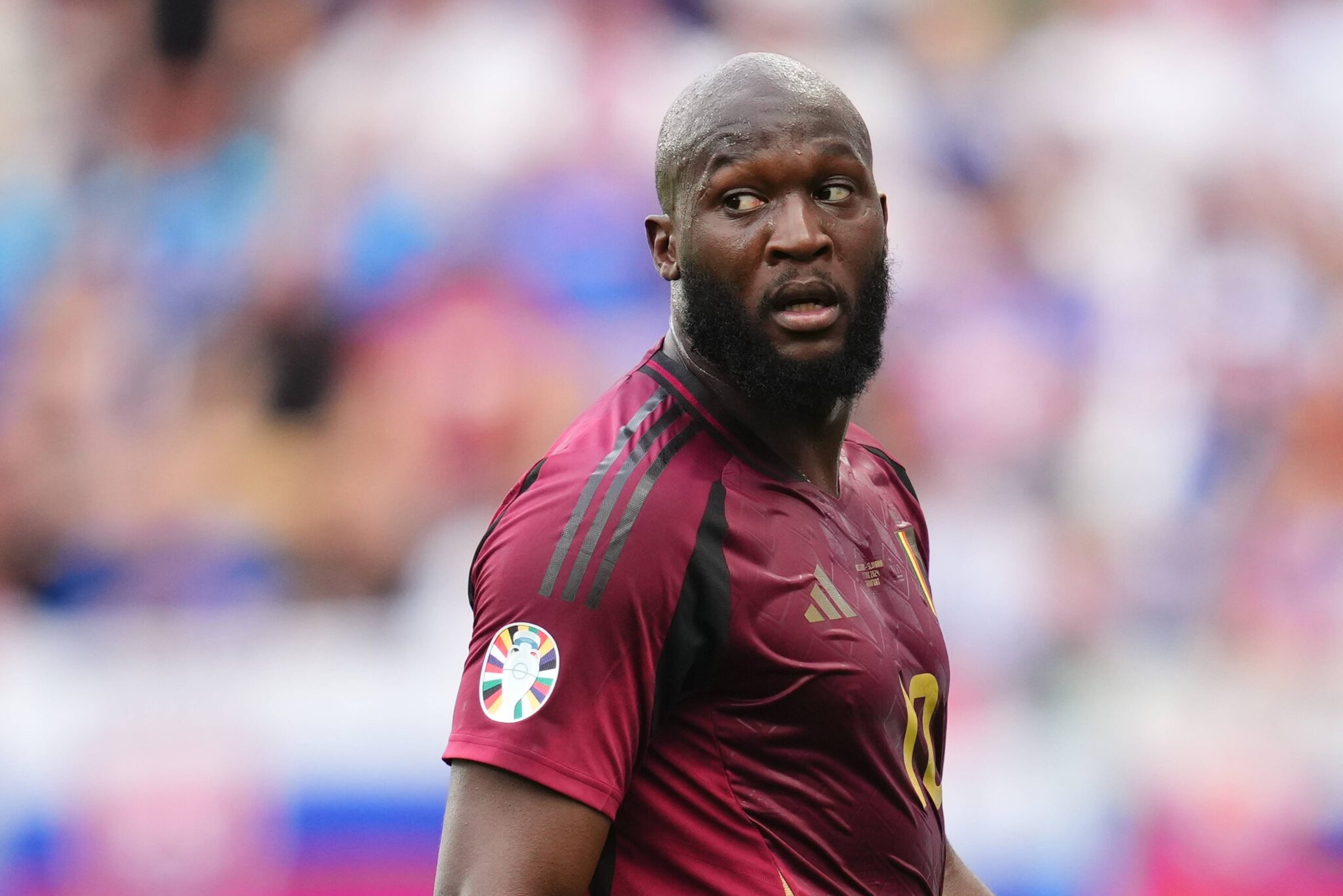 Romelu Lukaku of Belgium during the UEFA Euro 2024 match between Belgium and Slovakia, Group E date 1, played at Frankfurt Arena on June 17, 2024 in Frankfurt, Germany. (Photo by Bagu Blanco / PRESSINPHOTO) 
PILKA NOZNA EURO MISTRZOSTWA EUROPY BELGIA - SLOWACJA
FOT. PRESSINPHOTO/newspix.pl / 400mm.pl
POLAND ONLY!

---
newspix.pl / 400mm.pl