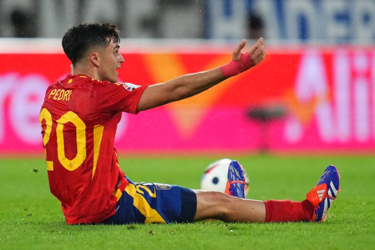 Pedri of Spain during the UEFA Euro 2024 match between Spain and Georgia, Round of 16, played at Rhein Energie Stadium on June 30, 2024 in Koln, Germany. (Photo by Bagu Blanco / PRESSINPHOTO) 
MISTRZOSTWA EUROPY W PILCE NOZNEJ EURO 2024 MECZ HISZPANIA VS GRUZJA
FOT.PRESSINPHOTO/newspix.pl / 400mm.pl
POLAND ONLY!
---
newspix.pl / 400mm.pl