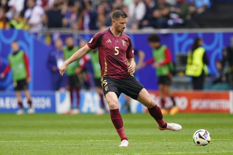 Jan Vertonghen of Belgium during the UEFA Euro 2024 match between France and Belgium, Round of 16, played at Dusseldorf Arena on July 1, 2024 in Düsseldorf, Germany. (Photo by Sergio Ruiz / PRESSINPHOTO) 
MISTRZOSTWA EUROPY W PILCE NOZNEJ EURO 2024 MECZ FRANCJA VS BELGIA
FOT.PRESSINPHOTO/newspix.pl / 400mm.pl
POLAND ONLY!
---
newspix.pl / 400mm.pl