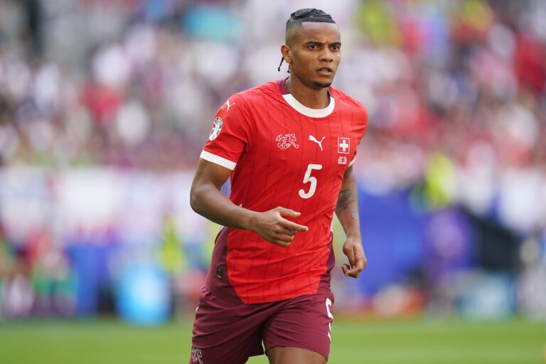 Manuel Akanji of Switzerland during the UEFA Euro 2024 match between England and Switzerland. Quarter Finals, played at Dusserdolf Arena stadium on July 6, 2024 in Dusserdolf, Germany. (Photo by Sergio Ruiz / PRESSINPHOTO) 
PILKA NOZNA EURO MISTRZOSTWA EUROPY ANGLIA - SZWAJCARIA
FOT. PRESSINPHOTO/newspix.pl / 400mm.pl
POLAND ONLY!

---
newspix.pl / 400mm.pl