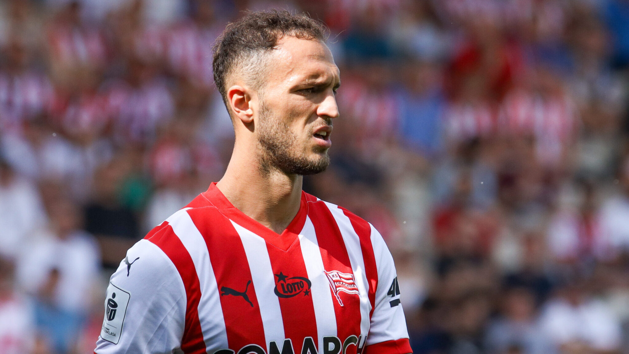 KRAKOW 21.07.2024
MECZ 1 KOLEJKA PKO EKSTRAKLASA  SEZON 2024/2025 -- POLISH FOOTBALL FIRST LEAGUE MATCH: Cracovia - Piast Gliwice
NZ VIRGIL GHITA
FOT. JACEK STANISLAWEK / 400mm.pl