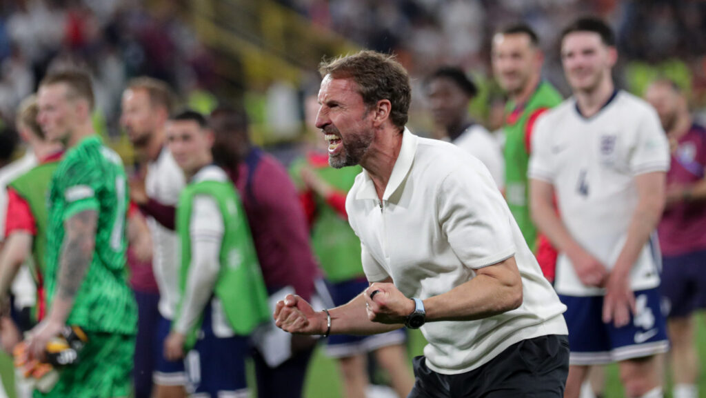 Coach Gareth Southgate of England seen during the UEFA EURO 2024  match between Netherlahds and England at Signal Iduna Park (Dortmund).
Final score: Full time, Netherlands 1:2 England