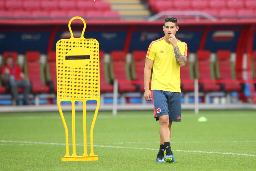 KAZAN 23.06.2018
MISTRZOSTWA SWIATA W PILCE NOZNEJ 2018 TRENING REPREZENTACJI KOLUMBII --- 2018 FIFA WORLD CUP COLOMBIA FOOTBALL NATIONAL TEAM TRAINING SESSION
JAMES RODRIGUEZ
FOT. PIOTR KUCZA/ 400mm.pl