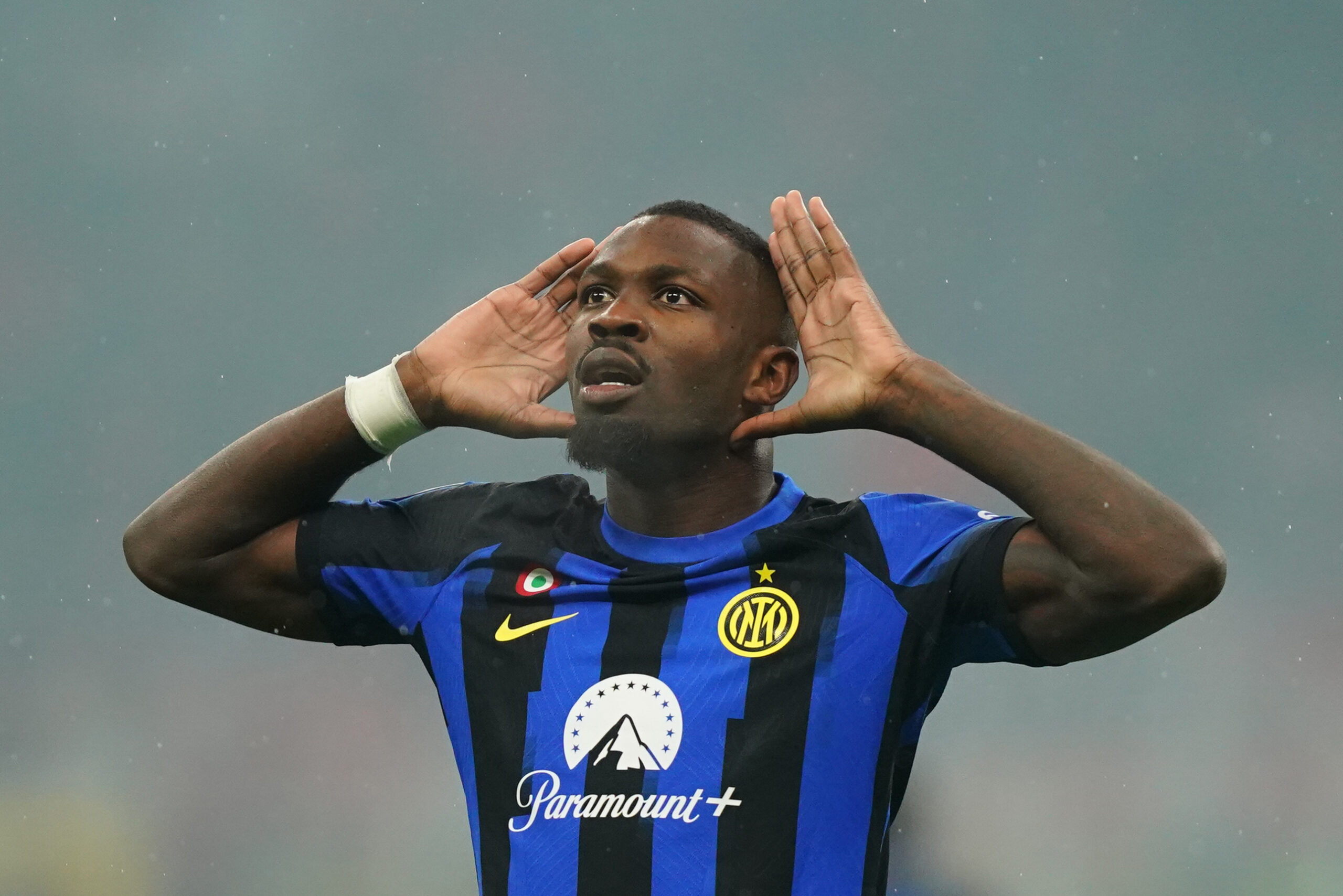 April 22, 2024, Milan, Italia: Inter&#x2019;s Marcus Thuram   celebrates after scoring 2-0 during the Serie A soccer  match between Milan and Inter  at  San Siro stadium   , north Italy - Monday  22 , April , 2024. Sport - Soccer . (Photo by Spada/LaPresse) (Credit Image: © Spada/LaPresse via ZUMA Press)
LIGA WLOSKA PILKA NOZNA SEZON 2023/2024
FOT. ZUMA/newspix.pl / 400mm.pl
POLAND ONLY!
---
newspix.pl / 400mm.pl