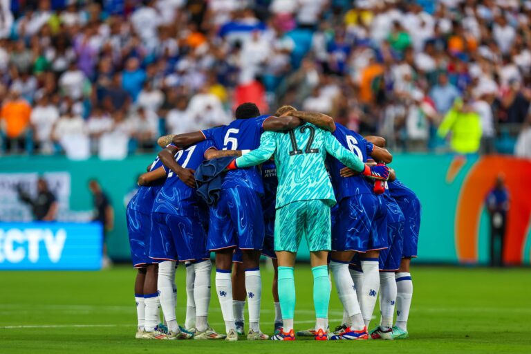 CHARLOTTE, NC - AUGUST 06: Chelsea huddles during the DIRECTV Soccer Champions Tour against Real Madrid at Bank of America Stadium on Aug 6, 2024 in Charlotte, NC. (Credit Image: © David Jensen/Icon SMI via ZUMA Press) 
CHAMPIONS TOUR 2024 PILKA NOZNA
REAL MADRYT v CHELSEA LONDYN
FOT. ZUMA/newspix.pl / 400mm.pl

POLAND ONLY !!!
---
newspix.pl / 400mm.pl