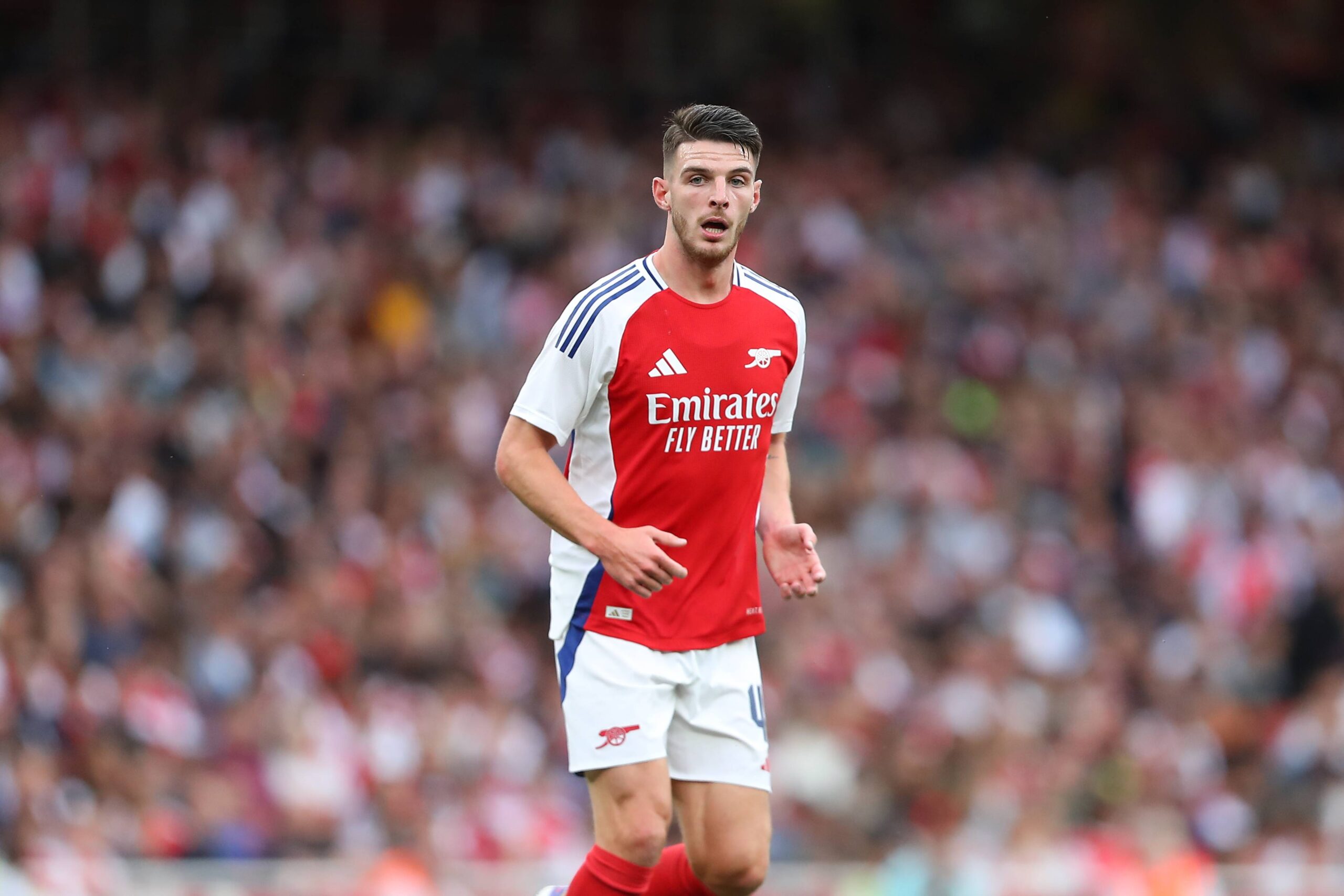 August 7, 2024, Islington, London, England: 7th August  2024; Emirates Stadium, London, England; Pre Season Football Friendly, Arsenal versus Bayer Leverkusen; Declan Rice of Arsenal (Credit Image: © Katie Chan/Action Plus Sports via ZUMA Press Wire) 
PILKA NOZNA MECZ TOWARZYSKI
FOT. ZUMA/newspix.pl / 400mm.pl
POLAND ONLY!
---
newspix.pl / 400mm.pl