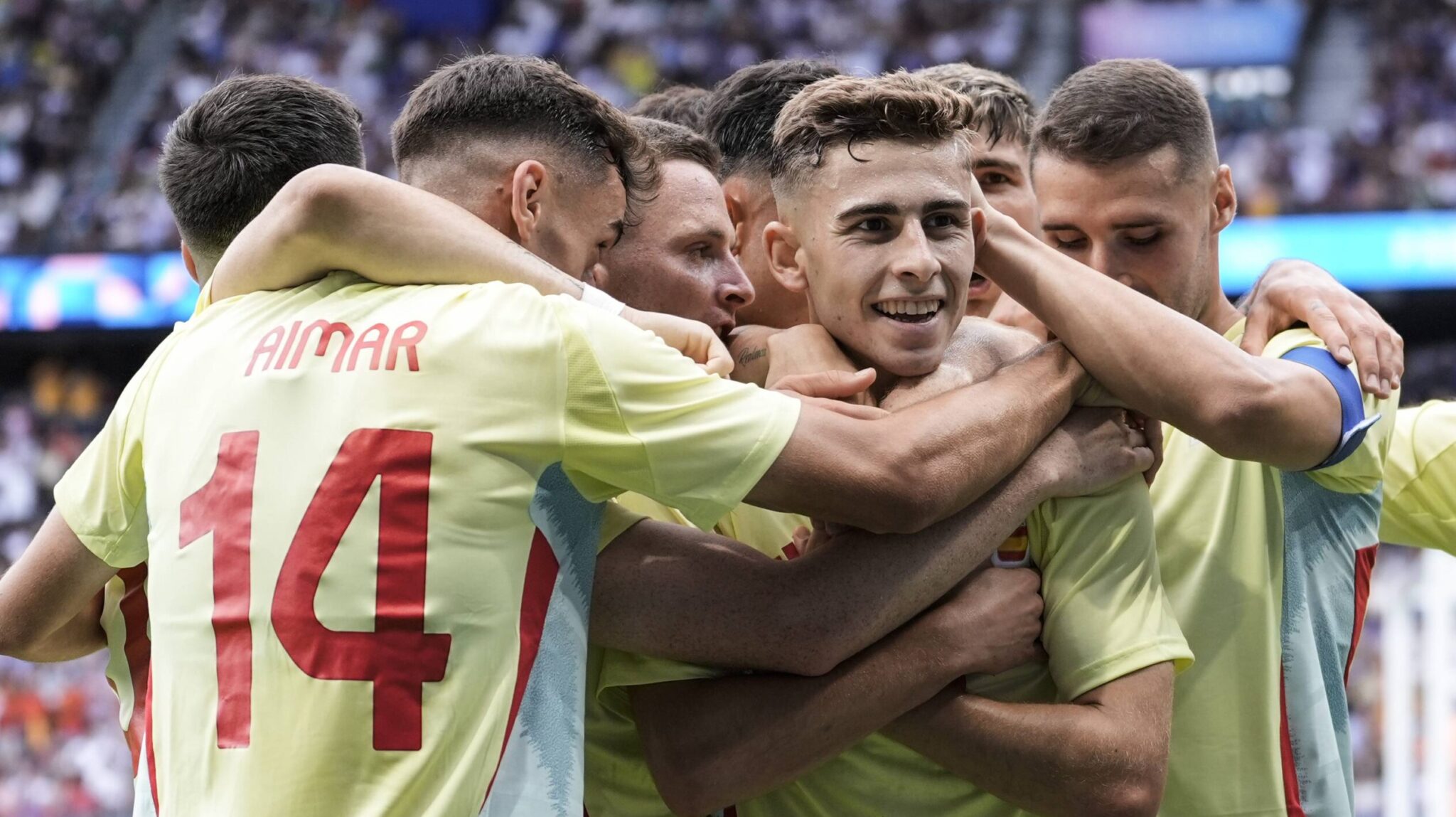 August 9, 2024, Paris, Paris, FRANCE: Fermin Lopez of Spain celebrates a goal during Men&#039;s Gold Medal Match of the Football between France and Spain on Parc des Princes during the Paris 2024 Olympics Games on August 9, 2024 in Paris, France. (Credit Image: © Oscar J Barroso/AFP7 via ZUMA Press Wire)
SUMMER OLYMPICS GAMES PARIS 2024
IO LETNIE IGRZYSKA OLIMPIJSKIE W PARYZU PARYZ 2024 
PILKA NOZNA MEZCZYZN
FRANCJA v HISZPANIA
FOT. ZUMA/newspix.pl / 400mm.pl

POLAND ONLY !!!
---
newspix.pl / 400mm.pl