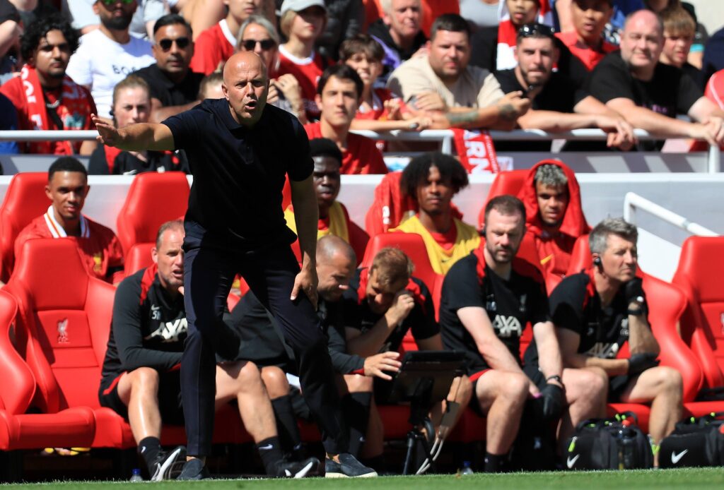 August 11, 2024, Liverpool, Merseyside, England: 11th August 2024; Anfield, Liverpool, Merseyside, England; Pre Season Football Friendly, Liverpool versus Sevilla; Liverpool manager Arne Slot shouts instructions to his players (Credit Image: © David Blunsden/Action Plus Sports via ZUMA Press Wire) 
MECZ TOWARZYSKI PILKA NOZNA SEZON 2024/2025
FOT. ZUMA/newspix.pl / 400mm.pl

POLAND ONLY !!!
---
newspix.pl / 400mm.pl