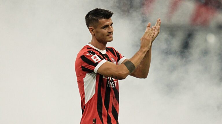 August 13, 2024, Milan, Italia: Milan&#x2019;s Alvaro Morata before the Silvio Berlusconi Trophy (Trofeo Berlusconi) soccer match between Milan and Monza, at the San Siro stadium in Milan, Italy - Tuesday, August 13, 2024. Sport - Soccer . (Marco Alpozzi/LaPresse) (Credit Image: © Marco Alpozzi/LaPresse via ZUMA Press) 
TROFEUM SYLVIO BERLUSCONIEGO PILKA NOZNA
FOT. ZUMA/newspix.pl / 400mm.pl

POLAND ONLY !!!
---
newspix.pl / 400mm.pl