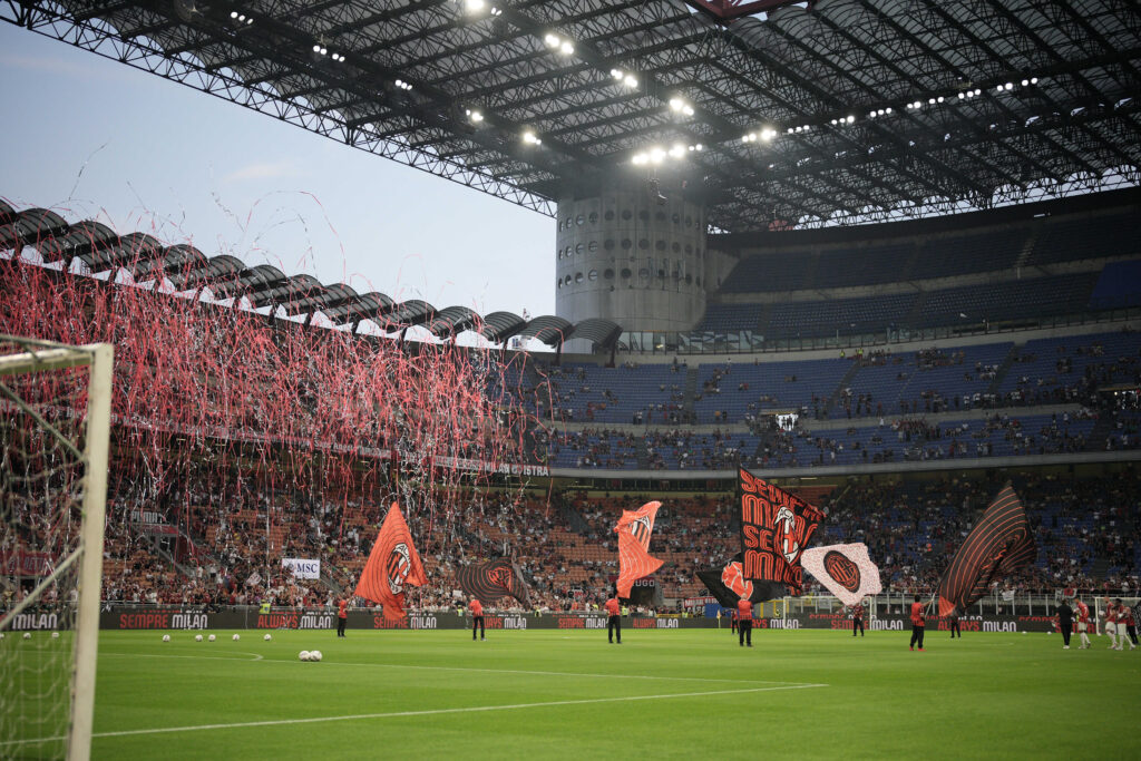 August 13, 2024, Milan, Italia: Supporters before the Silvio Berlusconi Trophy (Trofeo Berlusconi) soccer match between Milan and Monza, at the San Siro stadium in Milan, Italy - Tuesday, August 13, 2024. Sport - Soccer . (Marco Alpozzi/LaPresse) (Credit Image: © Marco Alpozzi/LaPresse via ZUMA Press) 
TROFEUM SYLVIO BERLUSCONIEGO PILKA NOZNA
FOT. ZUMA/newspix.pl / 400mm.pl

POLAND ONLY !!!
---
newspix.pl / 400mm.pl