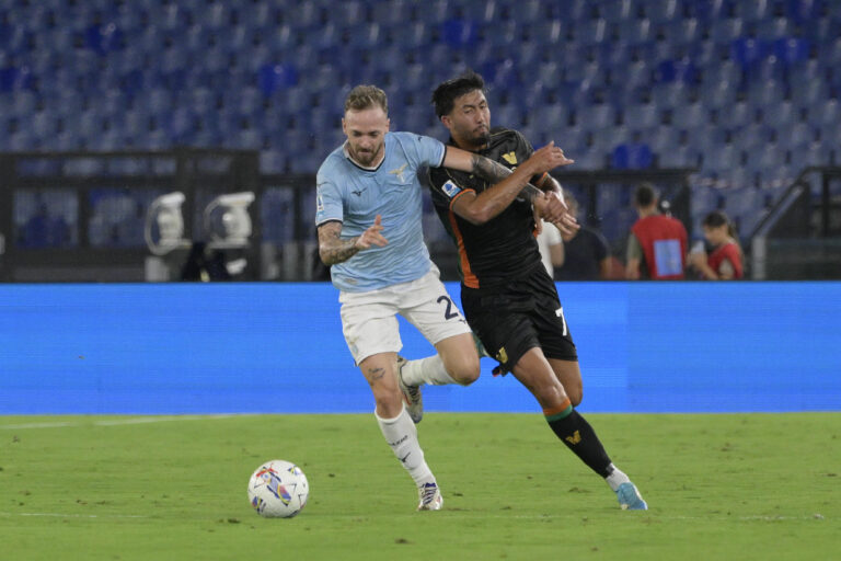 August 18, 2024, Roma, Italia: Lazio&#x2019;s Manuel Lazzari Venezia&#039;s Mikael Egill Ellertsson  during the Serie A soccer match between SS Lazio and Venezia FC at the Rome&#039;s Olympic stadium, Italy - Sunday, August 18, 2024. Sport - Soccer . (Photo by Fabrizio Corradetti / LaPresse) (Credit Image: © Fabrizio Corradetti/LaPresse via ZUMA Press)
LIGA WLOSKA PILKA NOZNA SEZON 2024/2025
FOT. ZUMA/newspix.pl / 400mm.pl
POLAND ONLY!
---
newspix.pl / 400mm.pl