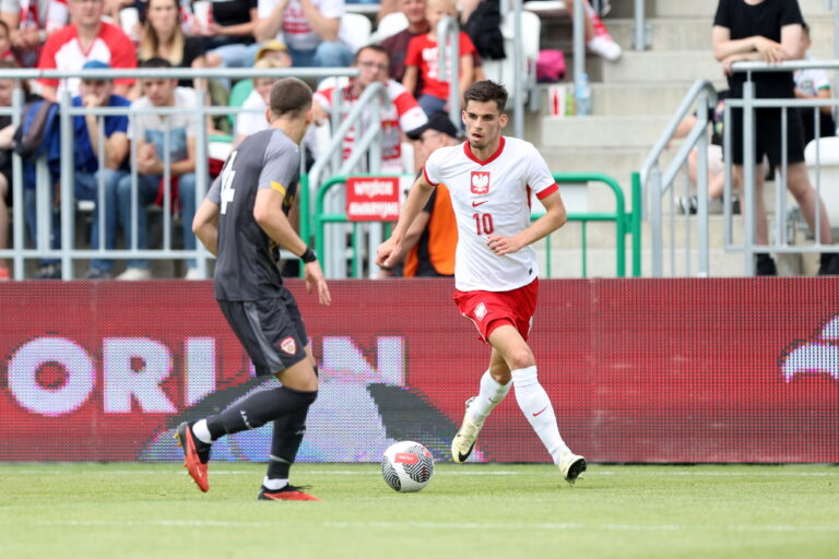 RADOM 01.06.2024
MIEDZYNARODOWY MECZ TOWARZYSKI U-21: POLSKA - MACEDONIA POLNOCNA --- UNDER-21 INTERNATIONAL FRIENDLY FOOTBALL MATCH: POLAND - NORTH MACEDONIA
ANDREJ STOJCEVSKI  FILIP MARCHWINSKI 
FOT. PIOTR KUCZA/400mm.pl