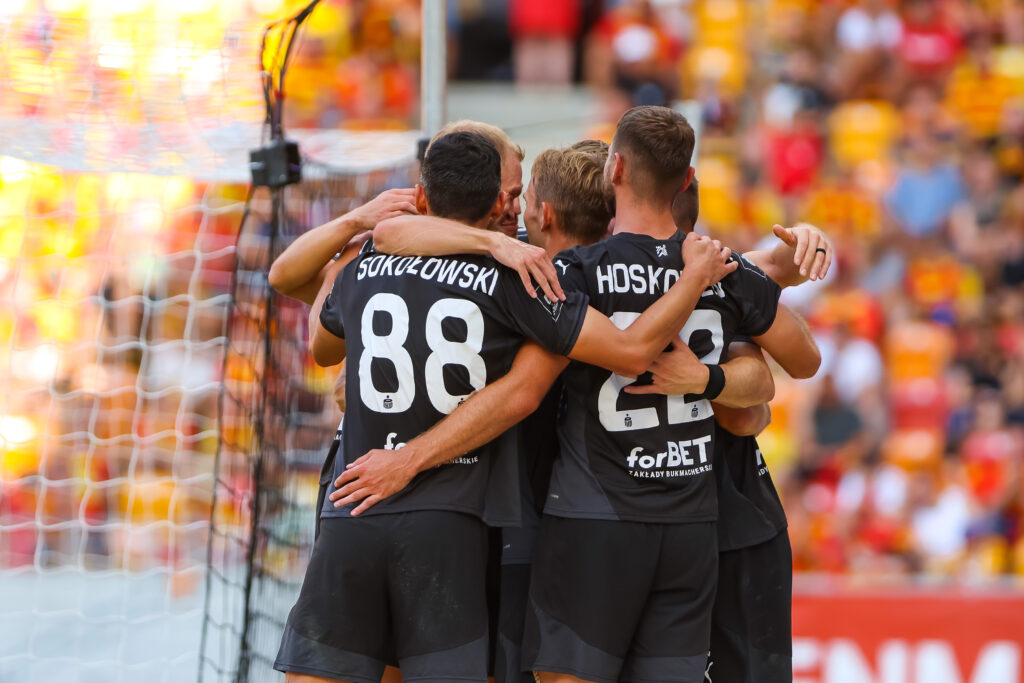 BIALYSTOK 17.08.2024
MECZ 5. KOLEJKA PKO EKSTRAKLASA SEZON 2024/25 --- POLISH FOOTBALL TOP LEAGUE MATCH: JAGIELLONIA BIALYSTOK - CRACOVIA
CERACOVIA  RADOSC
FOT. MARCIN SELERSKI/400mm.pl