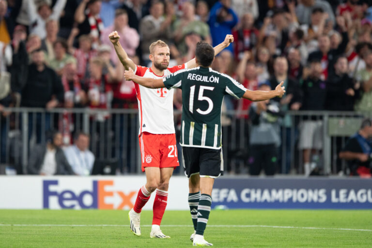 MONACHIUM 20.09.2023
MECZ FAZA GRUPOWA UEFA LIGA MISTRZOW 2023/2024 --- GROUP STAGE UEFA CHAMPIONS LEAGUE MATCH: BAYERN MUNICH - MANCHESTER UNITED
Serge Gnabry , Sergio Reguilon
FOT. PAWEL LIPNICKI /400mm.pl