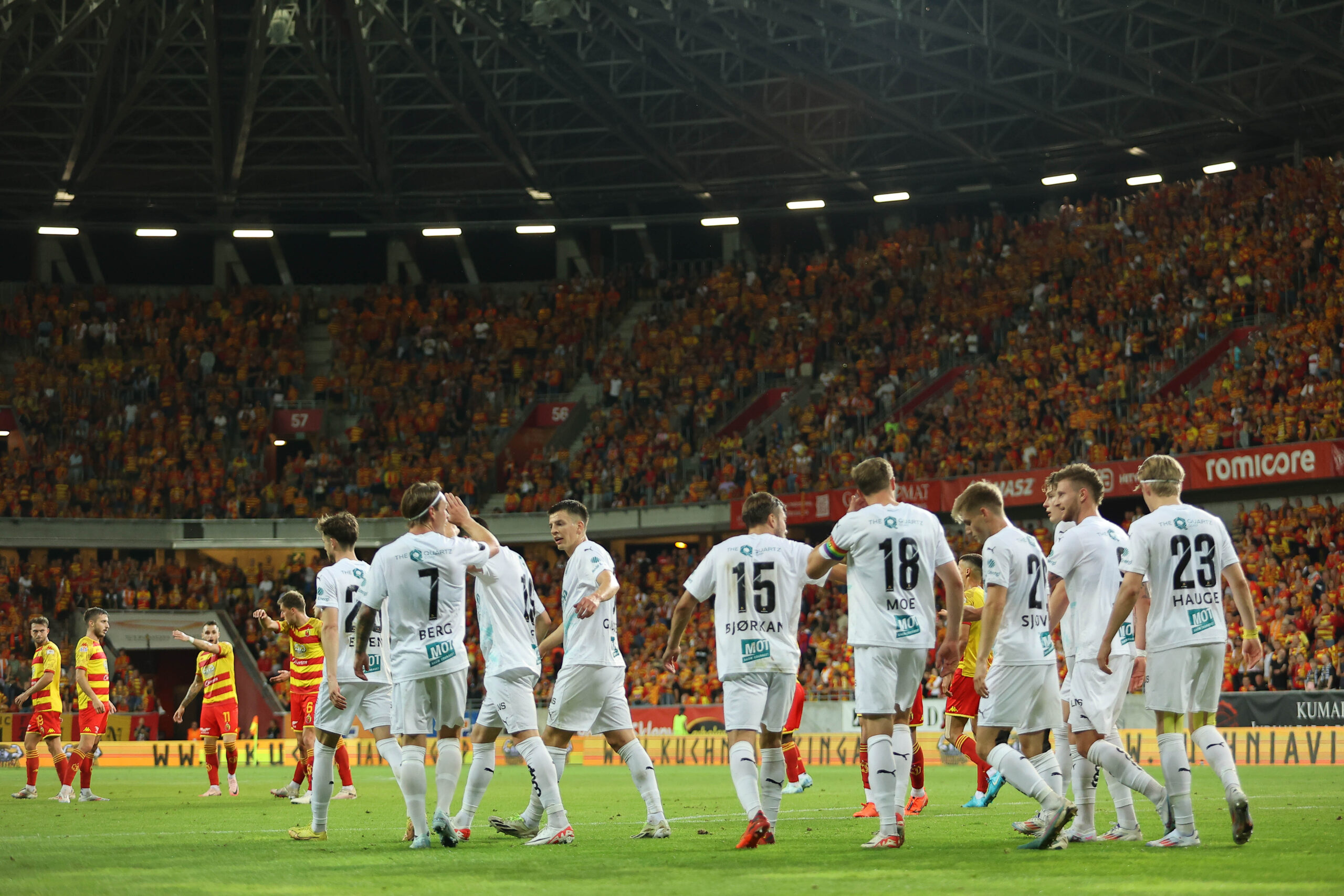 BIALYSTOK 07.08.2024
III RUNDA KWALIFIKACYJNA LIGA MISTRZOW SEZON 2024/25: JAGIELLONIA BIALYSTOK - FK BODO/GLIMT --- UEFA CHAMPIONS LEAGUE PLAY-OFF THIRD QUALIFYING ROUND GAME: JAGIELLONIA BIALYSTOK - FK BODO/GLIMT 
PILKARZE FOOTBALLERS FK BODO/GLIMT RADOSC CELEBRATION GOL BRAMKA GOAL
FOT. JAROSLAW OLSZEWSKI/400mm.pl