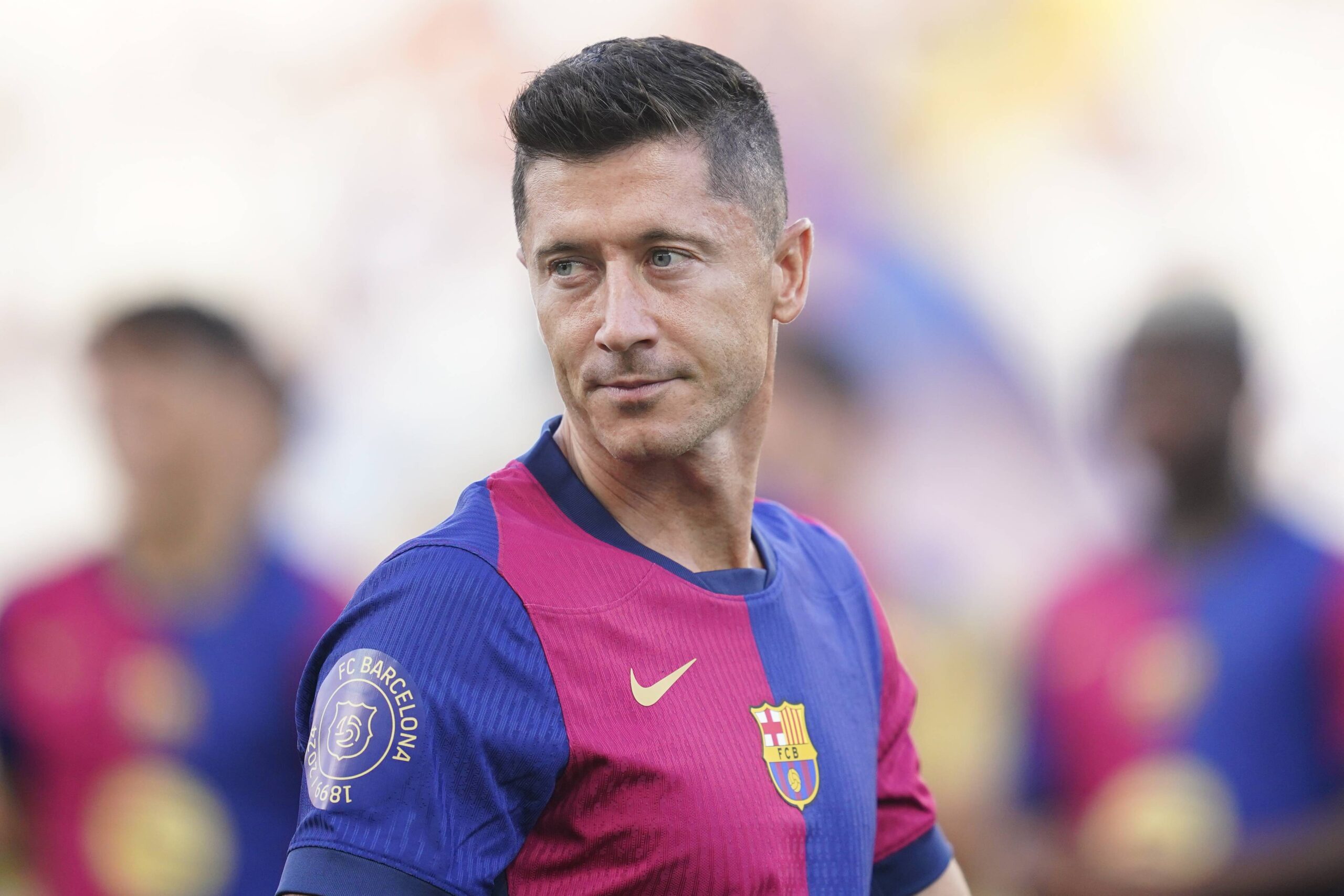 Robert Lewandowski of FC Barcelona during the Joan Gamper Trophy match between FC Barcelona and AS Monaco FC played at Luis Companys Stadium on August, 2024 in Barcelona Spain. (Photo by Sergio Ruiz / PRESSINPHOTO) 
TROFEUM JOANA GAMPERA PILKA NOZNA SEZON 2024/2025
FOT. PRESSINPHOTO/newspix.pl / 400mm.pl

POLAND ONLY !!!
---
newspix.pl / 400mm.pl