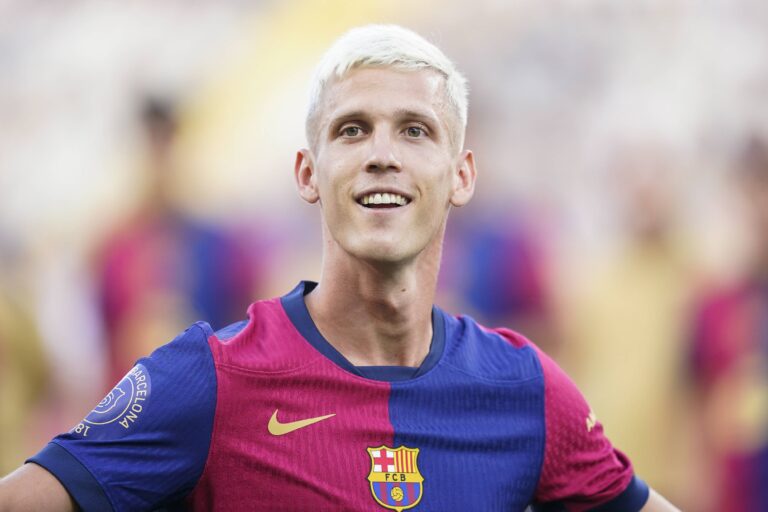 Dani Olmo of FC Barcelona  during the Joan Gamper Trophy match between FC Barcelona and AS Monaco FC played at Luis Companys Stadium on August, 2024 in Barcelona Spain. (Photo by Sergio Ruiz / PRESSINPHOTO) 
TROFEUM JOANA GAMPERA PILKA NOZNA SEZON 2024/2025
FOT. PRESSINPHOTO/newspix.pl / 400mm.pl

POLAND ONLY !!!
---
newspix.pl / 400mm.pl