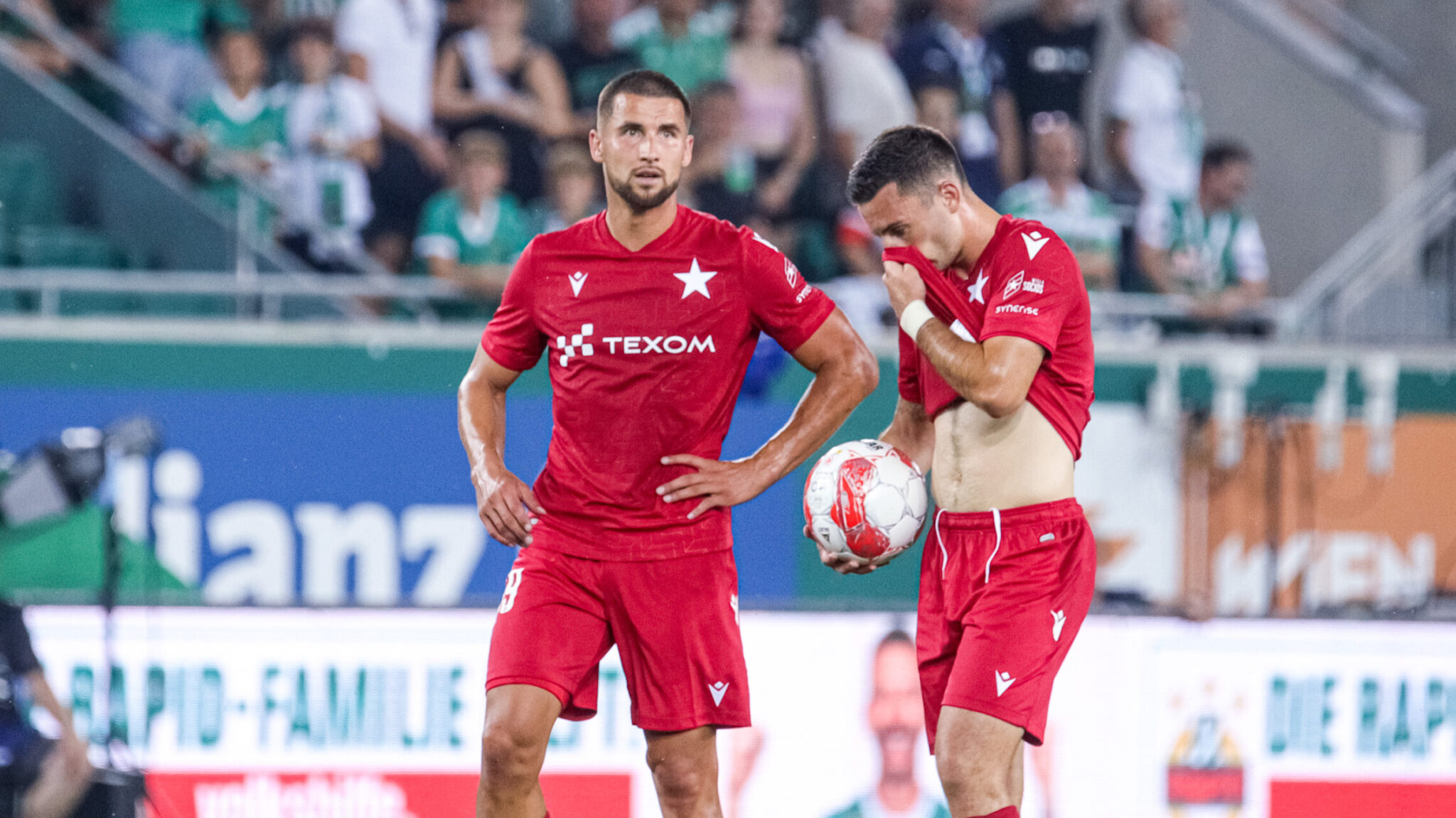 WIEDEN 01.08.2024
ELIMINACJE DO LIGI EUROPY SEZON 2024/2025 PLAY- OFF QUALIFICATIONS UEFA EUROPE LEAGUE MATCH: SK Rapid Wieden - Wisla Krakow
NZ LUKASZ ZWOLINSKI ANGEL RODADO SMUTEK
FOT. JACEK STANISLAWEK / 400mm.pl