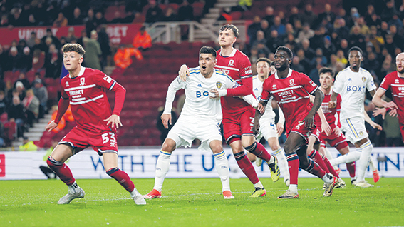 Middlesbrough v Leeds United EFL Sky Bet Championship 22/04/2024. Leeds United forward JoĂl Piroe 7 during the EFL Sky Bet Championship match between Middlesbrough and Leeds United at the Riverside Stadium, Middlesbrough, England on 22 April 2024. Editorial use only DataCo restrictions apply See www.football-dataco.com , Copyright: xSimonxDaviesx PSI-19526-0219,Image: 867427373, License: Rights-managed, Restrictions: , Model Release: no, Credit line: Simon Davies / imago sport / Forum