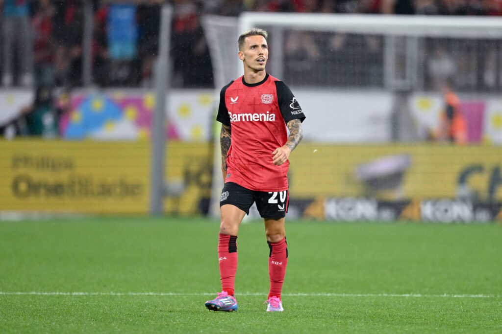 17.08.2024, Fussball, DFL-Supercup 2024, Saison 2024/2025, Bayer Leverkusen - VfB Stuttgart, Alex Grimaldo Bayer Leverkusen, x/TKx *** 17 08 2024, Football, DFL Supercup 2024, Season 2024 2025, Bayer Leverkusen VfB Stuttgart, Alex Grimaldo Bayer Leverkusen , xRHR PHOTO TKx Copyright: x /TK,Image: 899657959, License: Rights-managed, Restrictions: , Model Release: no, Credit line: RHR-FOTO / imago sport / Forum