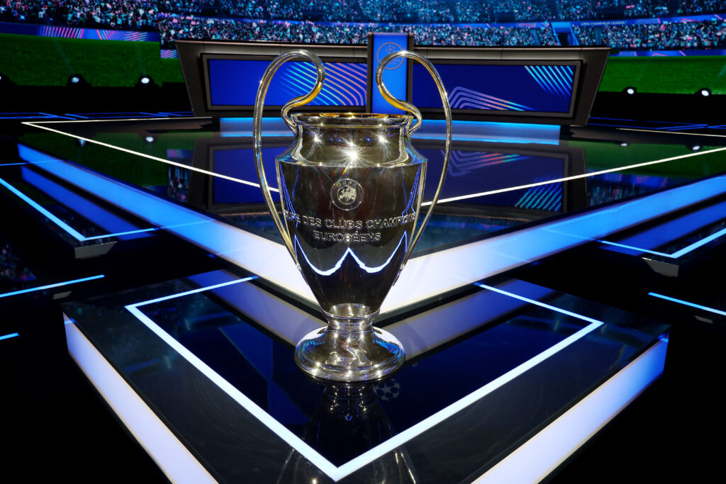 Soccer Football - Champions League - Phase Draw 2024 - Grimaldi Forum, Monaco - August 29, 2024 General view of the trophy ahead of the draw,Image: 902847743, License: Rights-managed, Restrictions: , Model Release: no, Credit line: Manon Cruz / Reuters / Forum