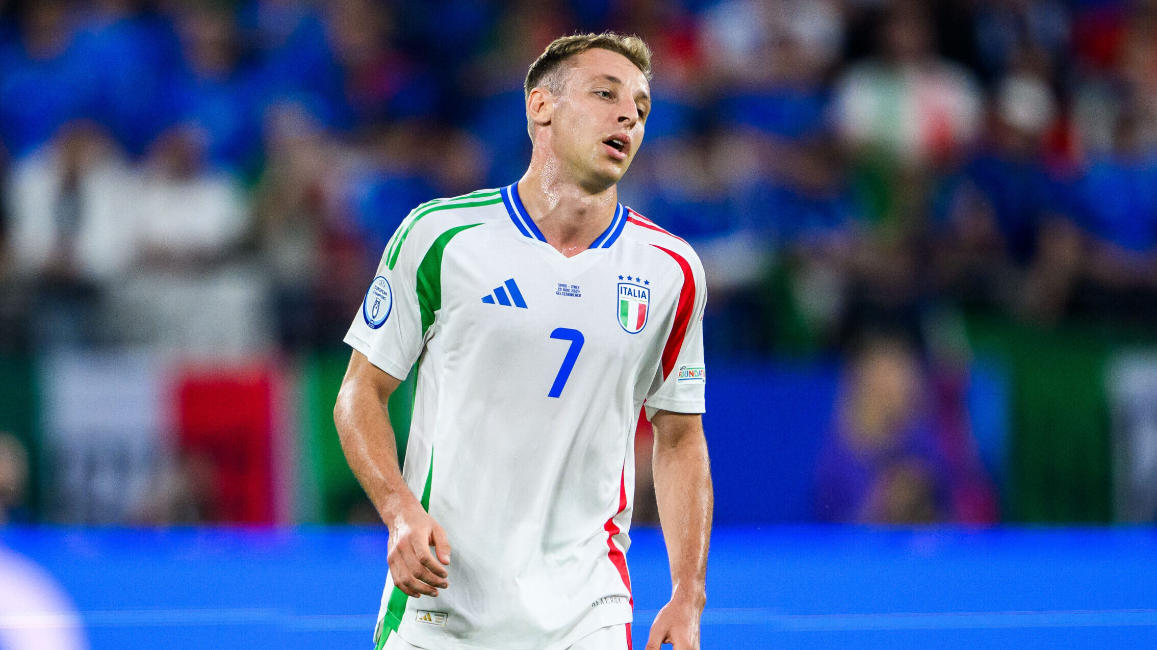 June 20, 2024, Gelsenkirchen, Germany: 240620 Davide Frattesi of Italy looks dejected during the UEFA Euro 2024 Football Championship match between Spain and Italy on June 20, 2024 in Gelsenkirchen. .Photo: Jesper Zerman / BILDBYRÃ…N / kod JZ / JZ0544.fotboll football soccer fotball fotbolls-em europamÃ¤sterskap em uefa euro uefa european football championship euro 2024 spanien spain italy bbeng depp (Credit Image: © Jesper Zerman/Bildbyran via ZUMA Press) 
MISTRZOSTWA EUROPY W PILCE NOZNEJ EURO 2024 MECZ HISZPANIA VS WLOCHY
FOT. ZUMA/newspix.pl / 400mm.pl
POLAND ONLY!
---
newspix.pl / 400mm.pl