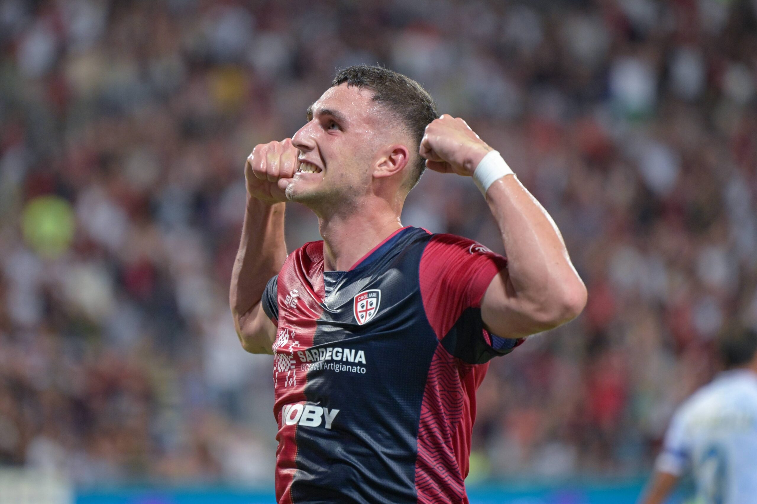 August 12, 2024, Cagliari, Italia: Cagliari&#039;s striker Roberto Piccoli celebrates after scoring the goal during the Italian Cup soccer match between Cagliari Calcio and Carrarese at the Unipol Domus in Cagliari, Sardinia -  Monday, 12 August 2024. Sport - Soccer (Photo by Gianluca Zuddas/Lapresse) (Credit Image: © Gianluca Zuddas/LaPresse via ZUMA Press) 
12.08.2024
PUCHAR WLOCH PILKA NOZNA SEZON 2024/2025
FOT. ZUMA/newspix.pl / 400mm.pl

POLAND ONLY !!!
---
newspix.pl / 400mm.pl