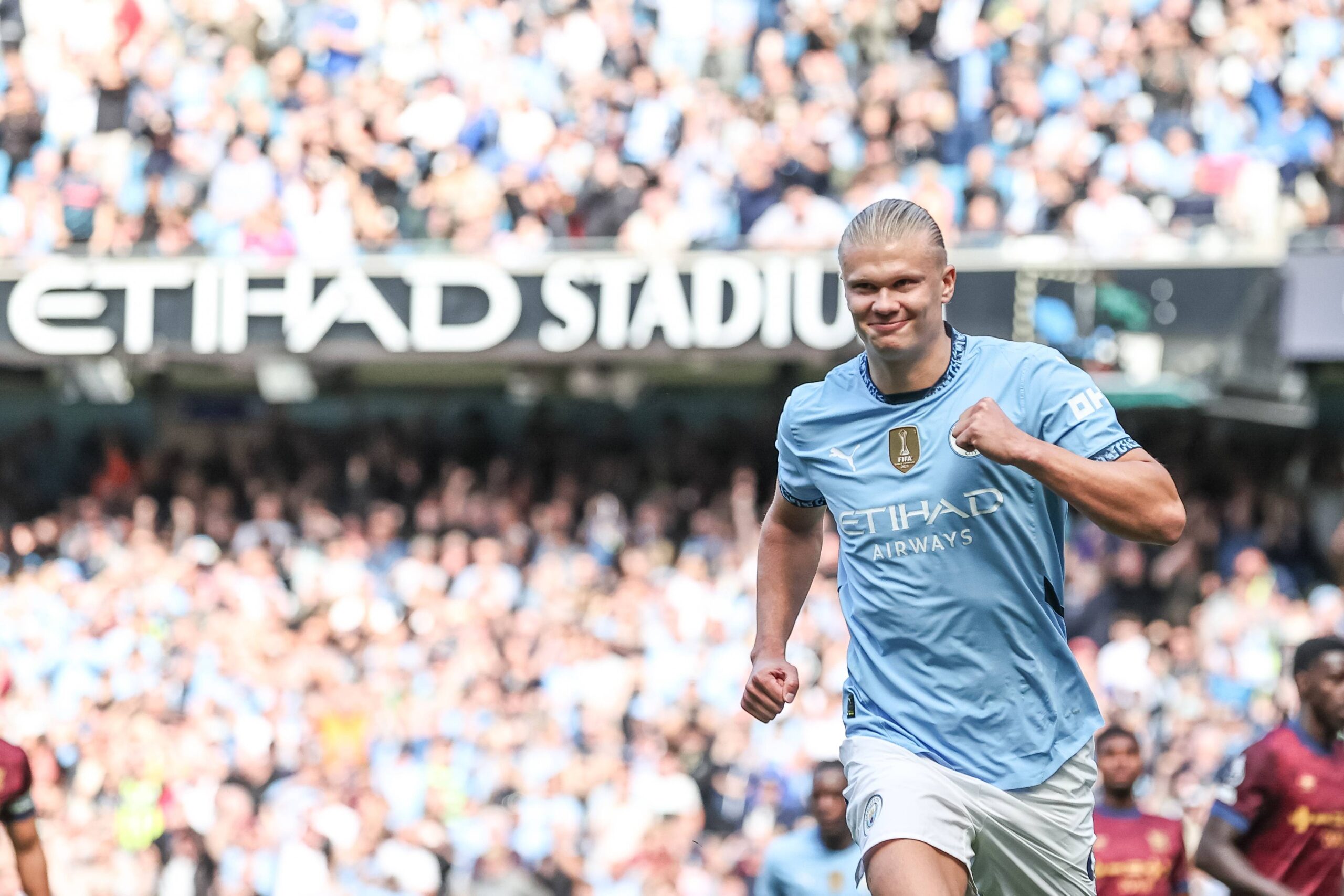 August 24, 2024, Manchester, Manchester, United Kingdom: Erling Haaland of Manchester City celebrates his goal to make it 1-1 during the Premier League match Manchester City vs Ipswich Town at Etihad Stadium, Manchester, United Kingdom, 24th August 2024. (Credit Image: © Mark Cosgrove/News Images via ZUMA Press Wire) 
LIGA ANGIELSKA PILKA NOZNA SEZON 2024/2025
FOT. ZUMA/newspix.pl / 400mm.pl

POLAND ONLY !!!
---
newspix.pl / 400mm.pl