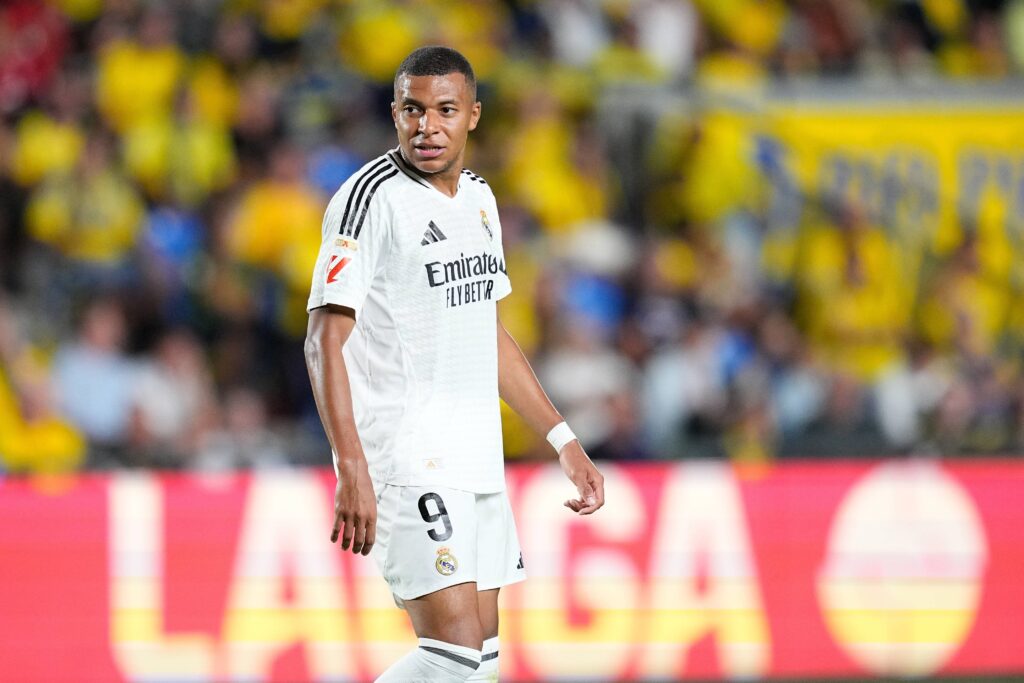 August 29, 2024, Las Palmas De Gran Canaria, Las Palmas, SPAIN: Kylian Mbappe of Real Madrid looks on during the Spanish League, LaLiga EA Sports, football match played between UD Las Palmas and Real Madrid at Gran Canaria stadium on August 29, 2024, in Las Palmas de Gran Canaria, Spain. (Credit Image: © Oscar J. Barroso/AFP7 via ZUMA Press Wire) 
LIGA HISZPANSKA PILKA NOZNA SEZON 2024/2025
FOT. ZUMA/newspix.pl / 400mm.pl

POLAND ONLY !!!
---
newspix.pl / 400mm.pl