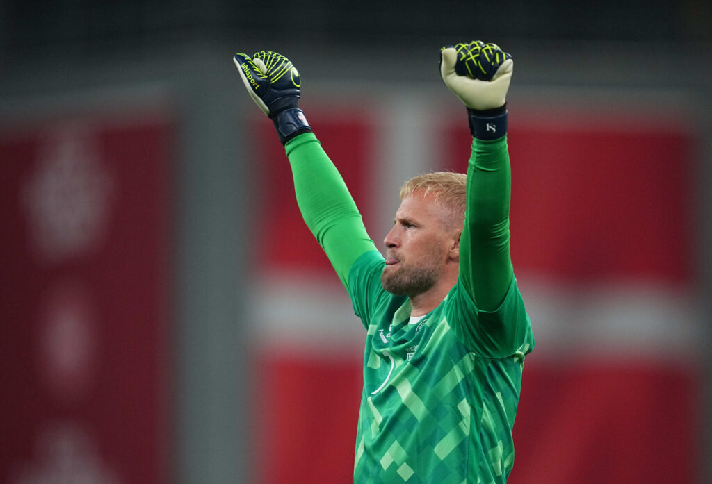 September 05 2024: Kasper Schmeichel of Denmark celebrate during a UEFA Nations League game, Denmark vs Switzerland, at Parken, Copenhagen, Denmark. Ulrik Pedersen/CSM (Credit Image: � Ulrik Pedersen/CSM via ZUMA Press Wire) 
LIGA NARODOW UEFA PILKA NOZNA SEZON 2024/2025
DANIA v SZWAJCARIA
FOT. ZUMA/newspix.pl / 400mm.pl

POLAND ONLY !!!
---
newspix.pl / 400mm.pl