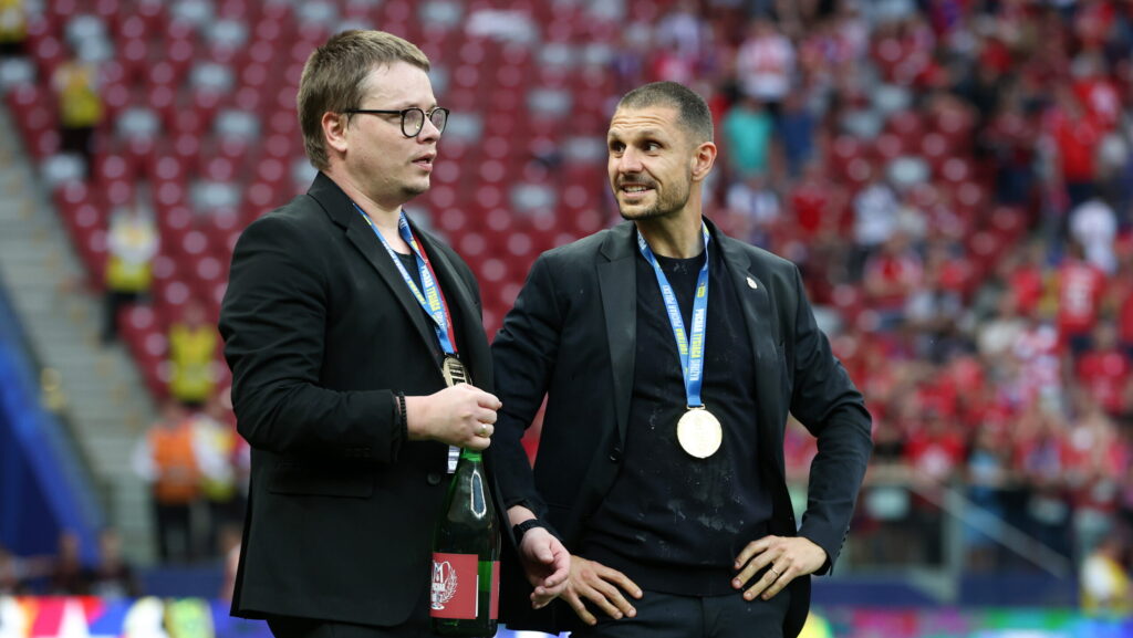 WARSZAWA 02.05.2024
FINALOWY MECZ FORTUNA PUCHAR POLSKI SEZON 2023/24 --- FINAL OF POLISH CUP FOOTBALL MATCH IN WARSAW: POGON SZCZECIN - WISLA KRAKOW 1:2
JAROSLAW KROLEWSKI  ALBERT RUDE
FOT. PIOTR KUCZA/400mm.pl